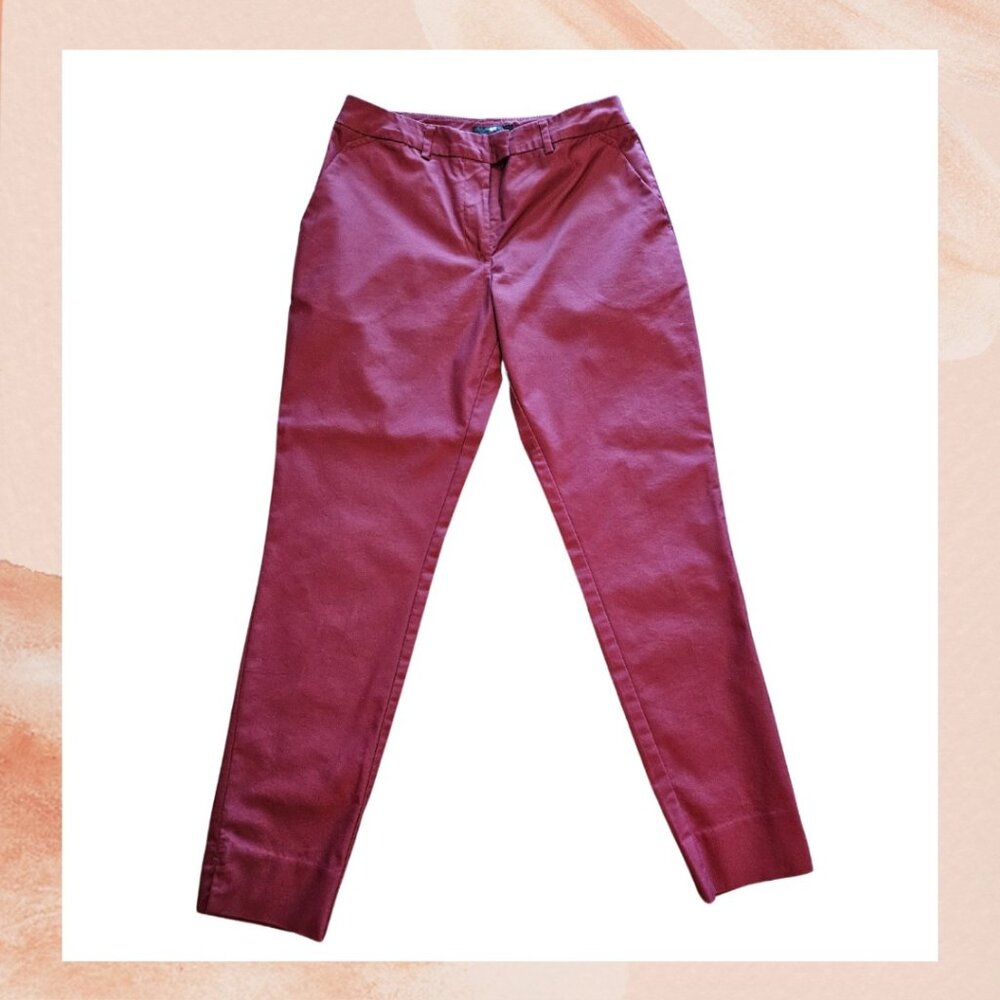 H&M Burgundy Ankle Pixie Slacks